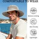 Unisex Lightweight Boonie Bucket Hat with Chin Strap (Black)