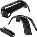 ALMULOO Fender Flares Compatible with 1997-2006 Jeep Wrangler TJ 2004-2006 Wrangler LJ, Smooth Pocket-Riveted Extended Style Wheel Protector Textured Black