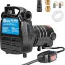 Water Transfer Pump, KITLUCK 120V 1/2 HP 1500GPH Cast Iron Portable Electric Utility Water Pump, Heavy Duty High Pressure Transfer Pump with ON/OFF Switch, Suction Strainer and Brass Connectors