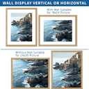 Hongkee 24x30 Frame Set of 2, Natural Oak Wood Style - Display 18x24 Picture Frame with Mat or 24 x 30 Poster without Mat, Wall Mounting Horizontal and Vertical