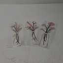 3 Pieces Metal Flowers Wall Arts - Rustic Farmhouse Style Dcor Metal Wall Art Black Minimalist Flower Natural Themed Wall Decors for Home Bedroom Dining Room Housewarming (Pink Beige)