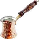 Turkish Coffee Copper Pot, Greek Arabic Coffee Maker, Handmade Cezve with Embroidered Handle- 2 Person