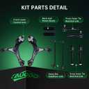 AUQDD 10Pc Front End Suspension Kit Fit For 2012-2015 Ho-nda Civic /13-15 Ac-ura ILX, 2 Lower Control Arm w/Ball Joint 2 Sway Bar Link 4 Outer & Inner Tie Rod End (# 520-695 K750605 EV800906 ES800912)