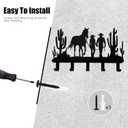 Cowboy Metal Coat Hooks Cowboy Hangers and Key Hooks Holder | Cowboy Hat Rack and Backpack Hanger Cowboy Wall Art for Storage, Living Room, Bedroom, Hallway