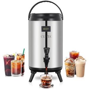 CURTA Insulated Beverage Dispenser, 12L/3.2gallon 304 Thickened Stainless Steel Drink Dispenser, for Hot and Cold Water Milk Coffee Tea Juice for Parties Catering Commercial Use Home
