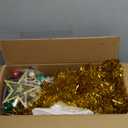 3 FT Artificial Christmas Tree, Gold Christmas Tree with 50 Multicolor Lights, 8 Lighting Modes Remote Control,15 Ball Ornaments Star Tree Topper, Small Xmas Tree for Home Decor