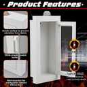Zonon 10lb Recessed Fire Extinguisher Cabinet with Alarm, White Steel Wall-Mounted Safety Box, Magnetic Door & Clear Window for 2.5/5/10 lb Fire Extinguishers(Wide Edge)