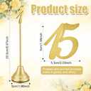 Maitys 15 Pcs Metal Table Numbers 1-15 with Weighted Base 8 Inch Table Number Stands for Wedding Reception, Party, Anniversary, Birthday Banquet(Gold)