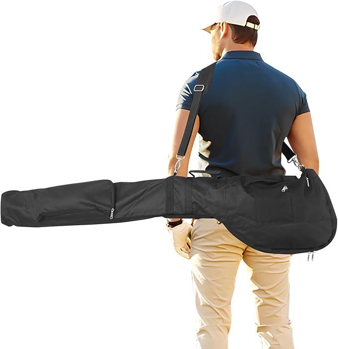 Sunday Golf Bag, Portable Foldable Golf Club Travel Bag, Holds 8-10 Golf Clubs, Waterproof Mini Carrying Golf Bag for Women, Men