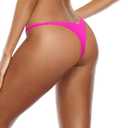 Zmart Women Thong Bikini Bottoms G String Sexy Low Waist Swimsuit Bottom Brazilian Cheeky Bathing Suit Bottoms (Pink, S)