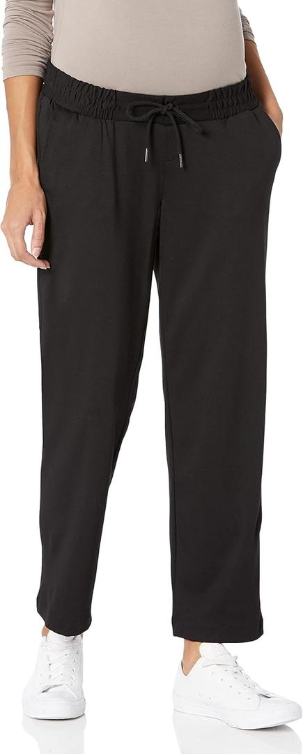 Motherhood Maternity Women's Under Belly Drawstring Knit Maternity Pants (Black), XS
