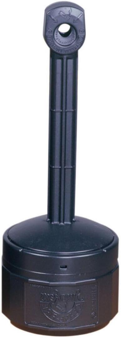 Justrite, Personal Smokers Cease-Fire Outdoor Ashtray, Polyethylene Standing Ashtray with Steel Bucket, 1 Gallon, Black, 26806D
