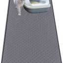 Cat Litter Mat for Litter Box, Silicone Large Cat Litter Trapping Mat - 51.2x25.6 in, Waterproof & Non-Slip, Durable & Easy Clean, Gray (Grey)