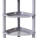 3 Tier Shower Caddy Corner,Plastic Shower Shelf Organizer for Inside Bathroom, Bathtub, Shower Pan, 13.5 x 10 x 26 Inches,Grey(Round Slot Grey 3 Tier)