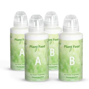Plant Food A & B Hydroponics Nutrients, Indoor Plant Fertilizer Foodfor Hydroponics Growing System, Vegetable Fertilizer, Hydroponics Supplies, 2 Bottles 100ml A Solution and 100ml B Solution