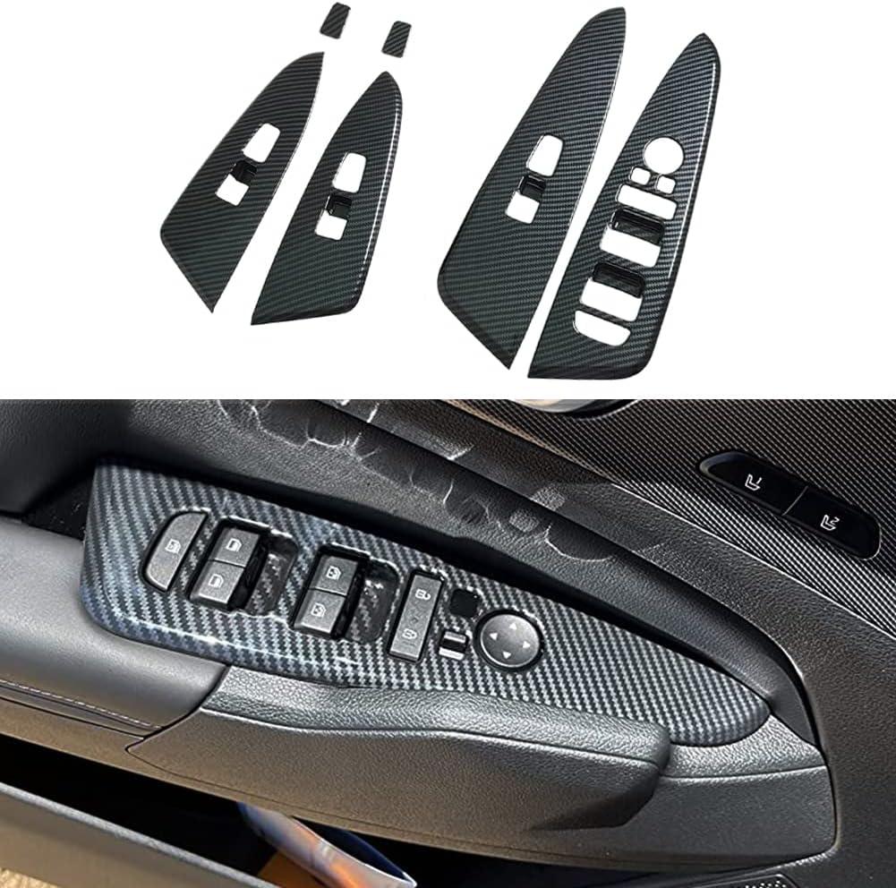 Compatible with 2023 2024 2025 Kia Sportage Accessories Door Window Switch Panel Cover Door Lock Control Button Trim (Carbon Fiber Style)