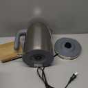 SUSTEAS Electric Kettle - 57oz Hot Tea Water Boiler with Thermometer, 1500W Fast Heating Stainless Steel Pot, Cordless LED Indicator, Auto Shut-Off & Boil Dry Protection, Glossy Silver