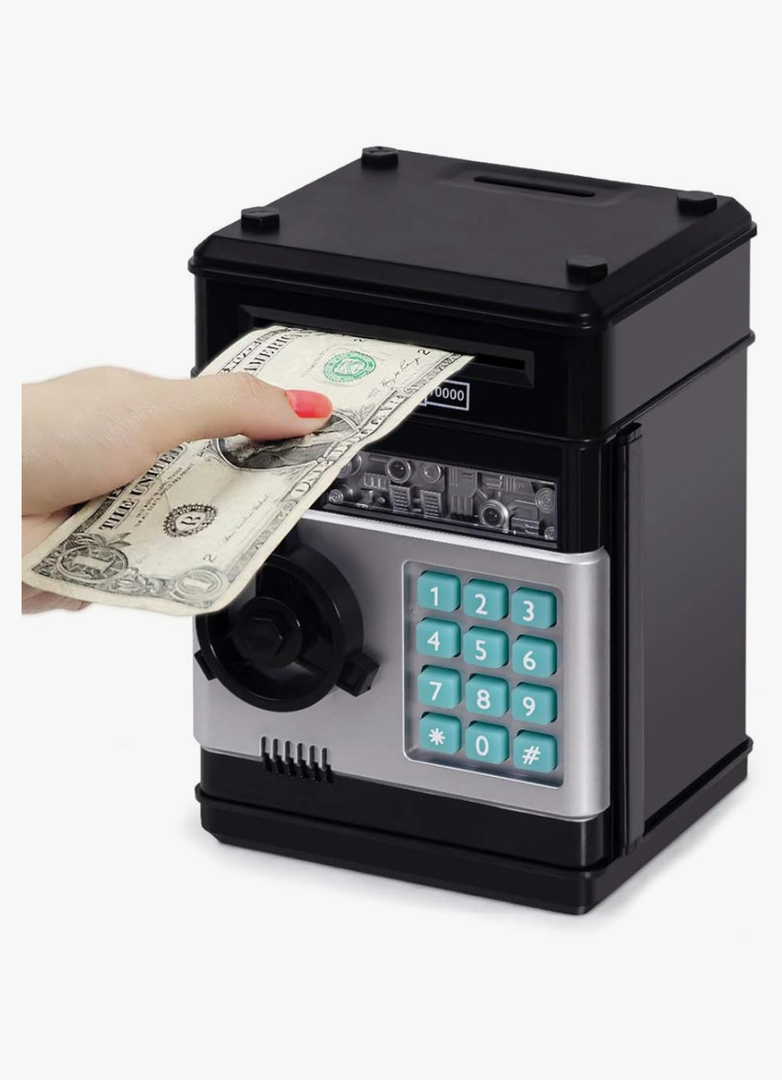 Refasy Piggy Bank Cash Coin Can ATM Bank Electronic Coin Money Bank for Kids Age 3-12, Money Savings Box Mini ATM Coin Bank Toys Gifts for 3 4 5 6 7 8 9 10 11 12 Year Old Boys Girls
