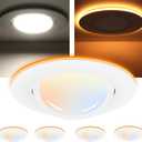 CLOUDY BAY [4 Pack] 6 inch 5 Color Swivel LED Gimbal Recessed Light with Night Light,12W CRI80+ 950LM,2700K/3000K/3500K/4000K/5000KCanless Angled Adjustable Ceiling Downlight, White Finish