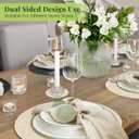 13-Inch Faux Leather Round Placemats Set of 6, Waterproof Anti-Slip Dual Sided Place mats, Heat Resistant Washable Table Mats with Coaster, Suitable for Indoor & Outdoor (6, Black Beige)