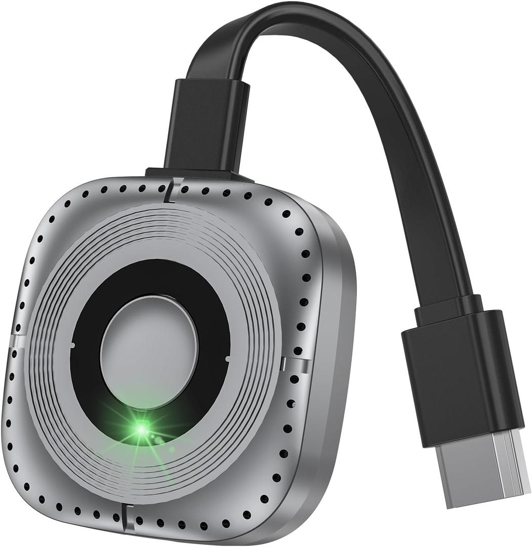 Wireless HDMI Display Dongle Adapter, Wireless Transmitter & Receiver 2-in-1, Streaming Media Video/Audio from Smartphone, Laptop to HDTV/Monitor/Projector, Support Airplay Miracast