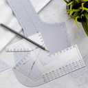 Copkim 2 Pack Boxed Bag Making Template Acrylic Template Patchwork Ruler Sewing Tools Set for Beginners Curve Notion Bag Zip Pocket DIY Sewing