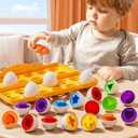 JUKUDAHU Matched Eggs Toddler Toys 1 2 3 4 Year Old - Shape Color Sorting Games, Kids Easter Eggs, Toddler Sensory Toys, Preschool Educational Boy Toy, Gifts for Baby 6-12 Months+
