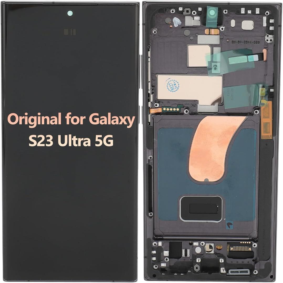 6.8 inch OLED for S23 Ultra, LED LCD Display Digitizer Assembly S23ultra 5G S918 S918U S918A S918W, LCD Screen Replacement with Frame, US Version
