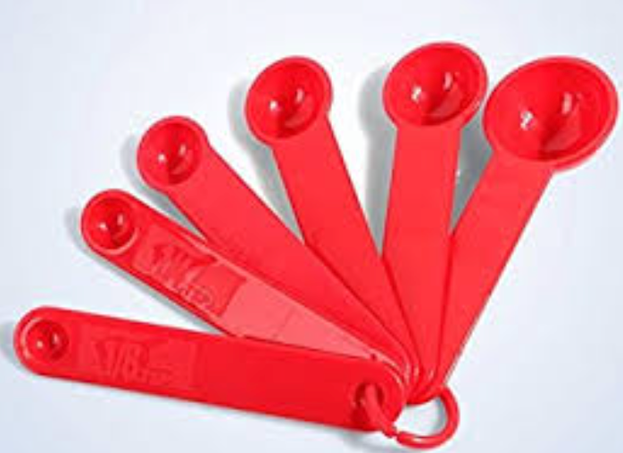 6 Piece Measuring Spoons, Red