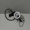 Upgraded Desk Clip-on Light with 5X Magnifying Glass, 10 Brightness Levels, 3 Color Modes, 5V/2A Adapter, Included, Clamp Light for Reading, Crafting, Painting, Close Work (Black)