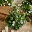 Ling's moment Free Standing Artificial Flowers Arrangements 2pcs Wedding Aisle Runner Chair Decorations Arch Altar Stage for Ceremony Reception Rose Home, Grn-White & Sage, 41" Tall x 22" Cross