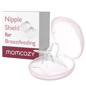 Momcozy Ultra-Thin Nipple Shields, 100% Food-Grade Silicone for Breastfeeding Moms, BPA/BPS-Free, Super-Soft & Portable Carry Case Included, 17mm