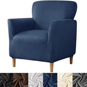 HFCNMY Banquet Armchair Slipcover,Stretch Velvet Armchair Cover Soft Chair Covers with Arms for Living Room Furniture Protector Beige