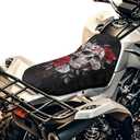 Red Rose Skull ATV Seat Cover Protector Universal 4-Wheeler Seat Cushion Covers Anti-Slip Waterproof, Fit for Most Polaris Sportsman Polaris Scrambler Honda Rancher