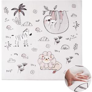 ROBOTIME Baby Play Mat 50"x50", Extra Thick 30D Sponge Baby Mat for Floor, Non-Slip & Washable Play Mat for Babies 0-6 Months, Perfect for Playpen, Tummy Time & Infants