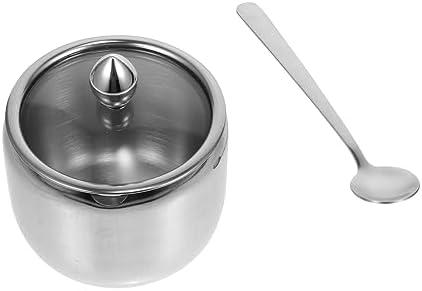 BIUDECO 1pc Stainless Steel Spice Jar Lid Multi-functional Kitchen Condiment Container for and Pepper Elegant Design for Easy Seasoning Storage