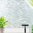 Frosted Glass Window Privacy Film Decorative, Bathroom Window Privacy Film for Glass Windows Cover, Static Cling, Removable, Reusable, Anti-UV, Anti-Glare, Heat Blocking, 47.2 Inch by 157.4 Inch