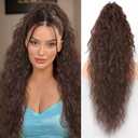Isaic 30 Inch Claw Clip Ponytail Extension Volumizing Wavy Hairpiece for Thin Hair, Natural Looking Synthetic Ponytail for Daily Use (Medium Brown)