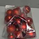 Emopeak 24Pcs Christmas Balls Ornaments for Xmas Christmas Tree - 4 Style Shatterproof Christmas Tree Decorations Hanging Ball for Holiday Wedding Party Decoration (Red, 2.4"/6.2CM)