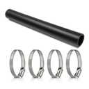 TKKEUEP 3' Length Gasoline Fuel Filler Neck Hose with 4 Hose Clamps,1 1/2 inches Inside Diameter Fuel Hose, Reinforced Gas tank filler hose (straight, 1 1/2" ID)