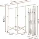 Clothes Rack, Rolling Clothes Drying Rack for Hanging Clothes Portable Foldable Laundry Rack for Air Drying Clothing Double Rods, Metal Garment Racks 21.7"*56.7"*60.6", White