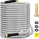 SPECILITE 125 FT Garden Hose, 304 Stainless Steel Metal Heavy Duty Flexible Water Pipe, Kink Free, Durable, Lightweight for Yard, Outdoor with Rubber Grip