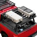 Trumgeta Overland Bed Rack Fit for Full-Size Pickups, Adjustable Truck Ladder Rack for T-Slot Tonneau Covers, 18.8"-25" Height Bed Rack with Side Cross Bars, Fit for F150/Ram 1500/Silverado/Sierra