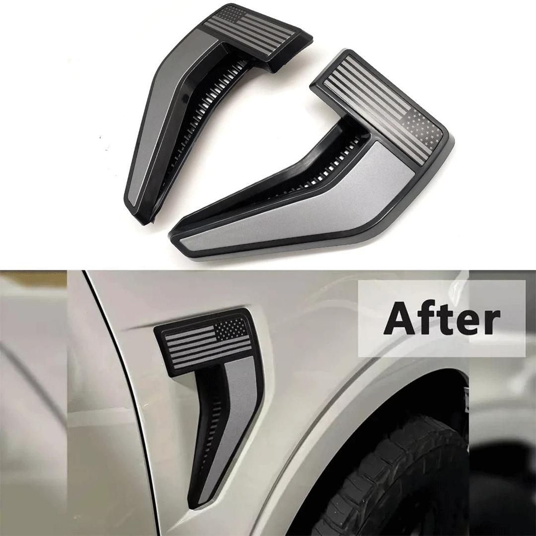 Vent Emblems Cover Truck Badge For 2021-2026 F150 Chrome Pair USA flag Side H16