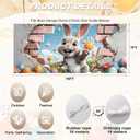 Easter Garage Door Cover 7 x 16 Ft Decoration with Elastic Bands, Easy to Install, Large Easter Banner Background for Outdoor Home Garage Door Party Decor
