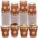 100 Pcs Cielito Lindo Copas De Barro Mexicanas Paper Cups Terracotta Flower Disposable Coffee Cups Mexican Dinnerware for Baby Shower Birthday Wedding Party Supplies