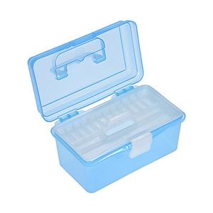 LiebeWH Art Supply Storage Organizer Box Portable Clear Plastic Storage Case Multipurpose Watercolor Oil Painting Supplies Case for Artists Students (Blue)