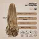 18 Inch Ponytail Extension - Soft Wavy Pony Tails Hair Extensions, Claw Clip Ponytail Extension, Synthetic Hair Extensions Ponytail, Clip in Ponytail