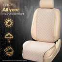 IVICY Faux Linen Front Car Seat Cover Durable, Non-Slip Seat Protector for Cars 1 Unit, Light Beige