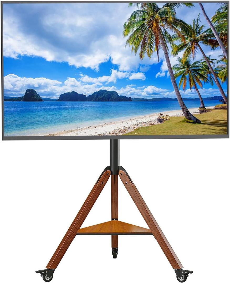 Tripod TV Stand, Rolling TV Stand for 40-75 Inch TVs